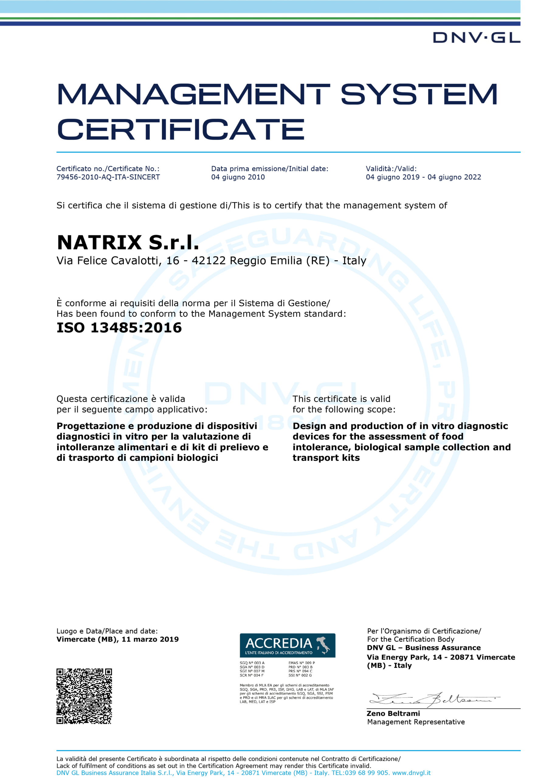 immagine certificazione iso 13485